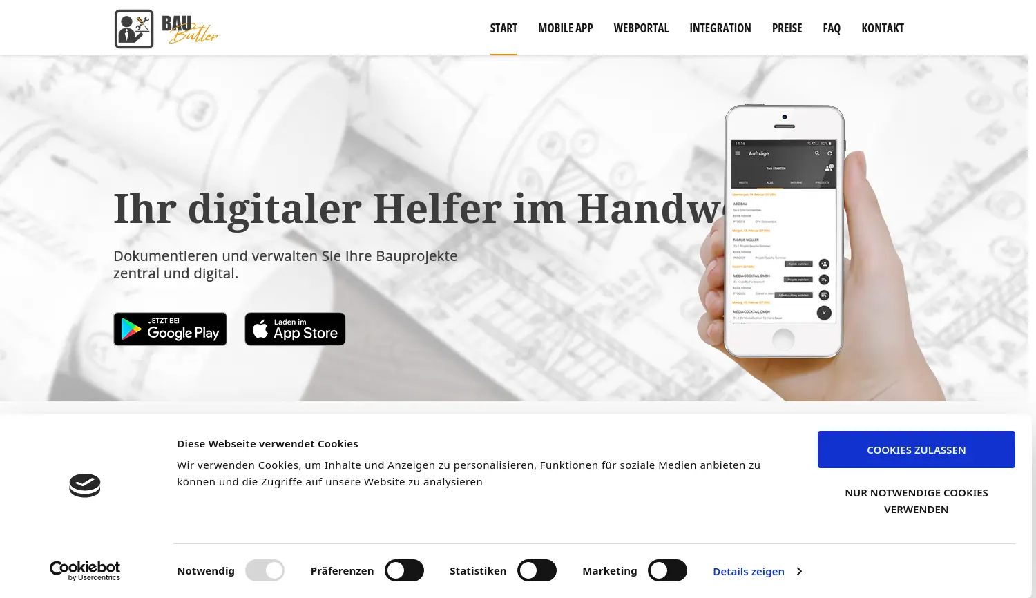 Website der Firma ambigus GmbH