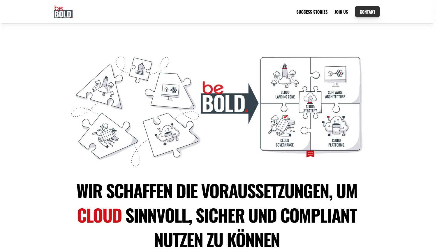 Website der Firma beBOLD GmbH