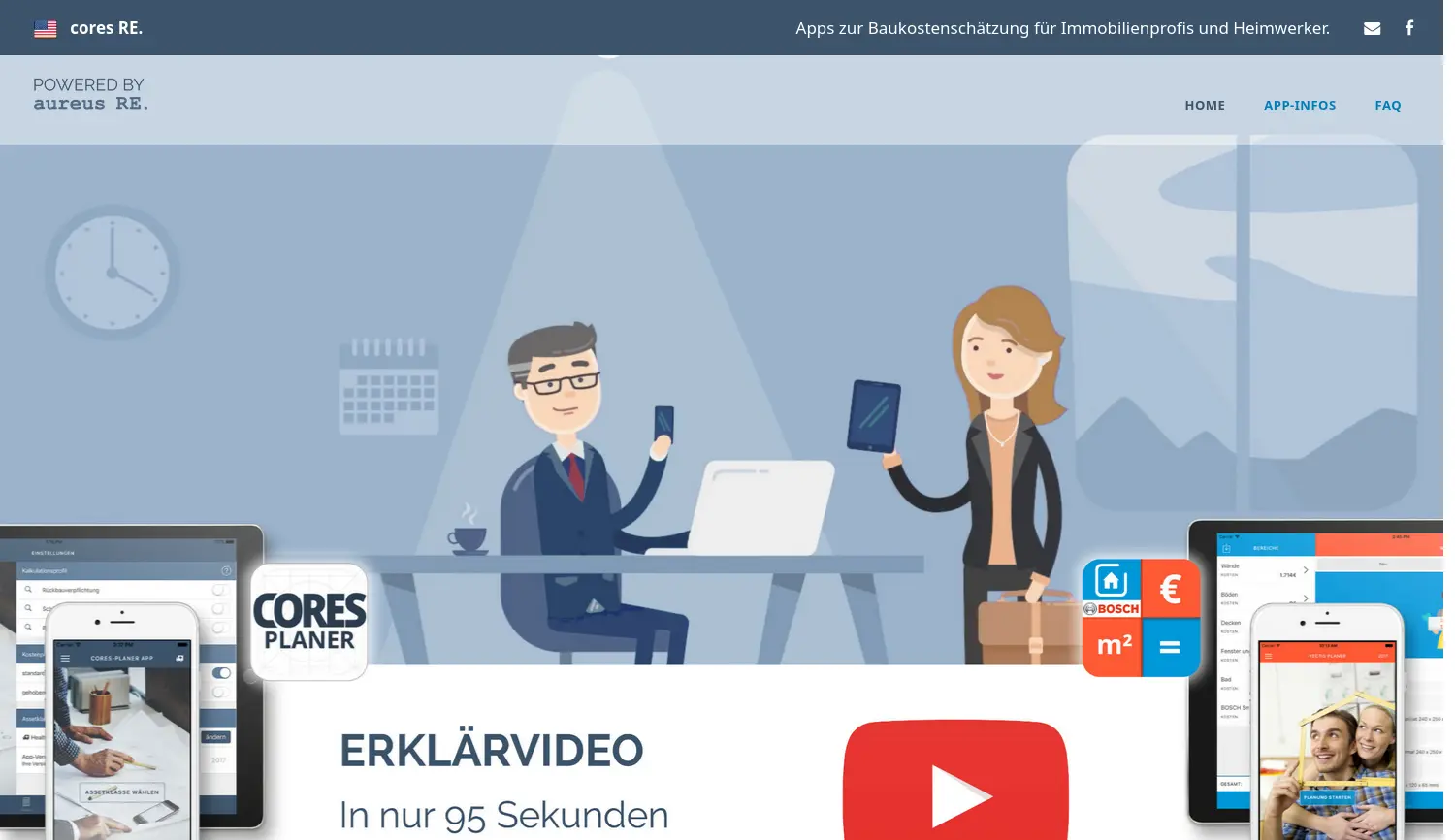 Website der Firma cores RE. GmbH