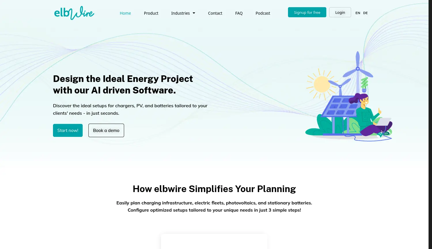 Website der Firma elbwire