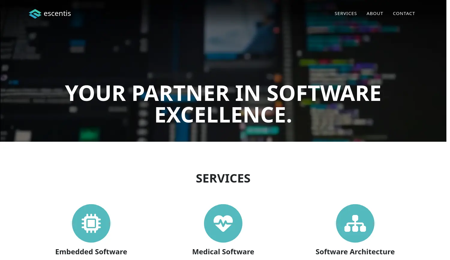 Website der Firma escentis GmbH