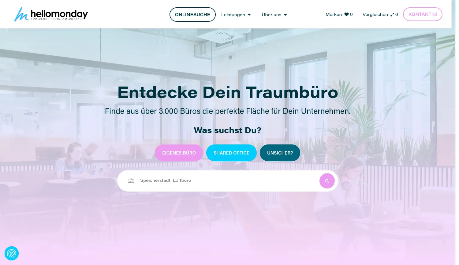 Website der Firma hellomonday GmbH