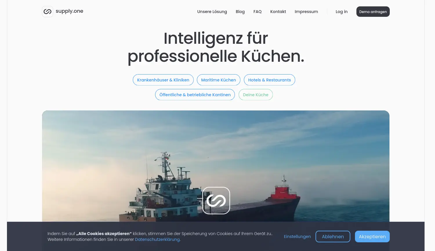 Website der Firma supply.one GmbH